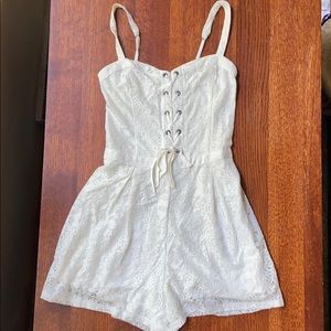 Hollister white lace romper size S